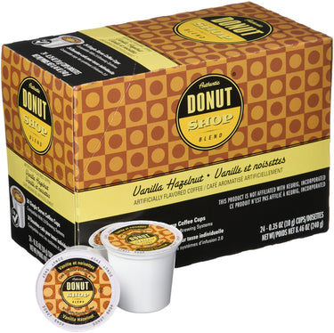 Authentic Donut Shop Blend Vanilla Hazelnut Single Cup Coffee for Keurig K-Cup Brewers, 24 Count